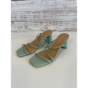 Marc Fisher Aliana Lizard Embossed Finish Mint Green Slide Sculpted Heel Size 9